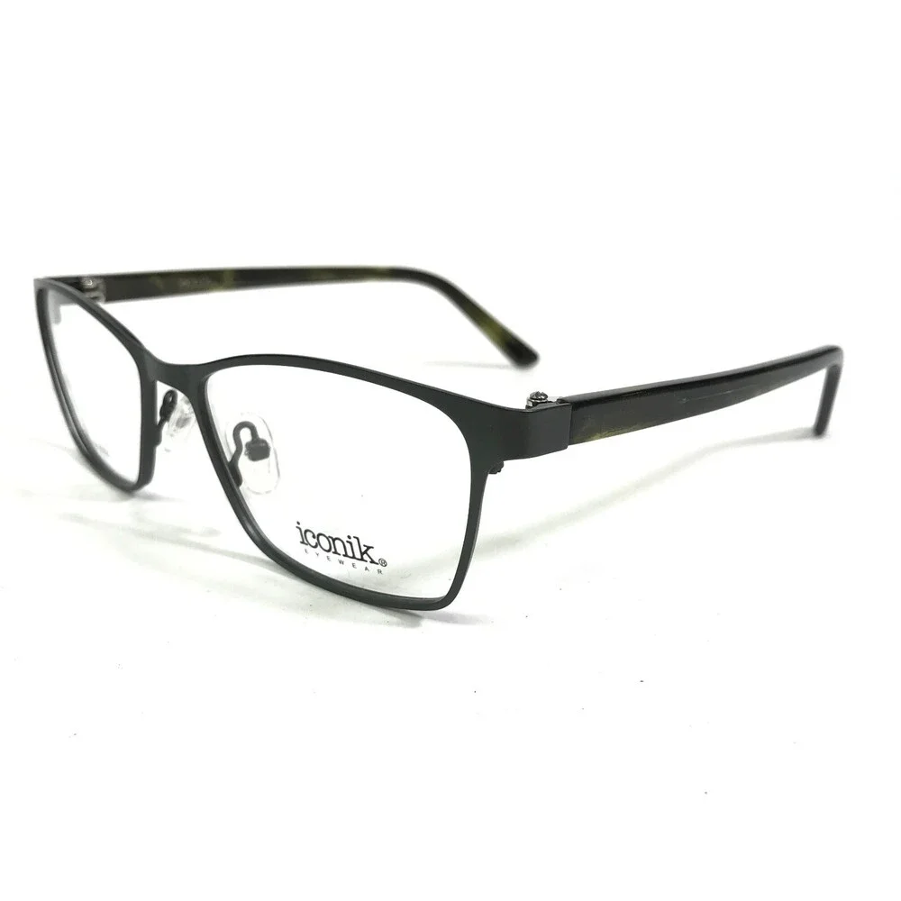 Iconik Eyeglasses Frames Shai C02 Brown Green Cat Eye Full Rim 52-16-140